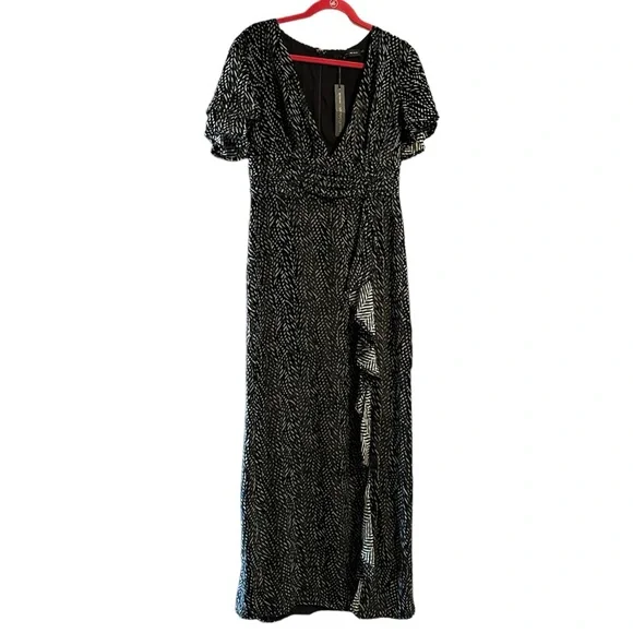 black cape dress long Dappled Sequin Hooded Long Cape main image 1